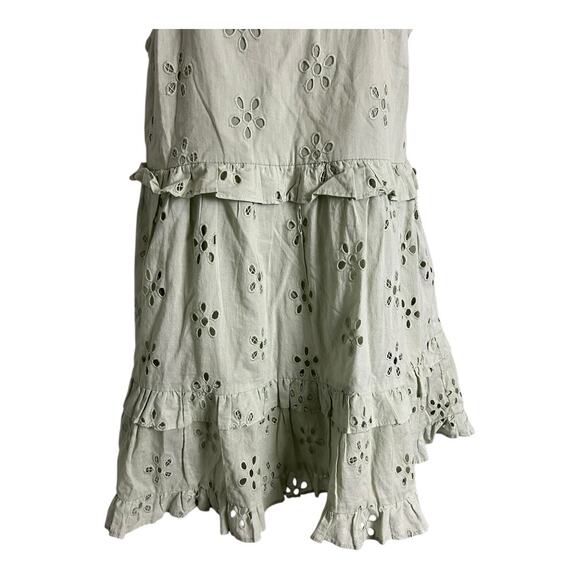 Asos Design Light Green Laser Cut Eyelet Lace Sun Dress 4  Mini Boho Coquette - Picture 10 of 10